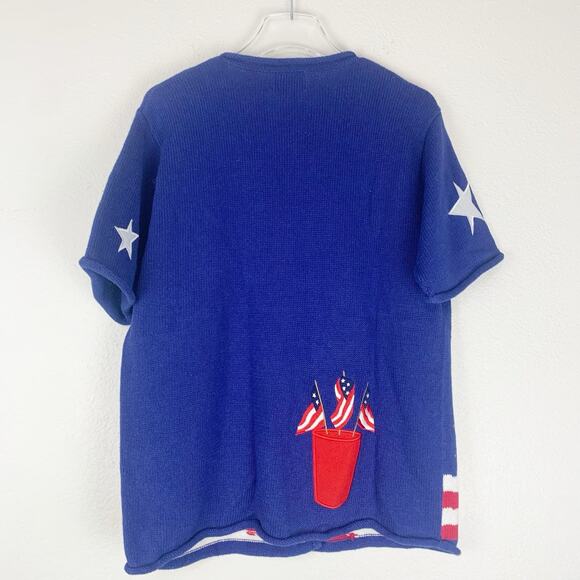 The Quacker Factory Sweater Womens Medium American 4th of July Stars Stripes M - Picture 3 of 6